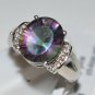 Genuine Lemon Quartz, White Topaz Pure 92.5 Solid Sterling Silver Ring Size 6 US