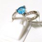 Genuine Lemon Quartz, White Topaz Pure 92.5 Solid Sterling Silver Ring Size 6 US