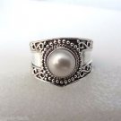Fresh Water Pearl Pure 92.5 Solid Sterling Silver Handmade Ring Size 4-13 (US)