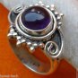 Pure 92.5 Solid Sterling Silver Genuine Amethyst Handmade Ring Size 4-13 (US)