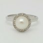 Pure 92.5 Solid Sterling Silver Genuine Pearl Handmade Ring Size 4 to 13 (US)