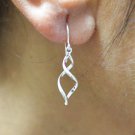 Pure 925 Solid Sterling Silver Handmade Twisted Dangle Earrings for Women