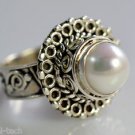Pure 92.5 Solid Sterling Silver Fresh Water Pearl Handmade Ring Size 4 to 13 US