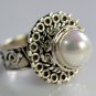 Pure 92.5 Solid Sterling Silver Fresh Water Pearl Handmade Ring Size 4 to 13 US