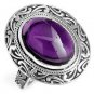 Genuine Amethyst Pure 92.5 Solid Sterling Silver Handmade Ring Size 4-13 (US)