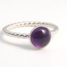 Pure 925 Solid Sterling Silver Genuine Amethyst Handmade Ring Size 4-13 (US)