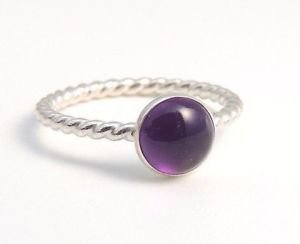 Pure 925 Solid Sterling Silver Genuine Amethyst Handmade Ring Size 4-13 (US)