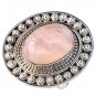 Pure 92.5 Solid Sterling Silver Genuine Rose Quartz Handmade Ring Size 4 -13(US)
