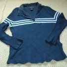 Womens Black Rib Knit Collared Sweater 22 24