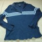 Womens Black Rib Knit Collared Sweater 22 24