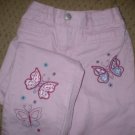 Girls Pink Butterfly Embroidered Jeans 5T