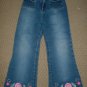 Girls Pre-fade Jeans with Embellished Flowers Size 5