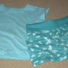 Sea green top and matching print shorts Size 4 5