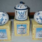 Blue Delft China 3 PC Candle Holder Lot Set  CL2