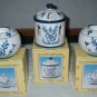 Blue Delft China 3 PC Candle Holder Lot Set  CL2