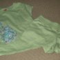 Girls Green Flower Guitar Top and Shorts Size 4 5