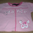 Girls Pink "Dance" Shirt with Ballet Slippers Size 4 5