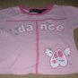 Girls Pink "Dance" Shirt with Ballet Slippers Size 4 5