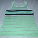 Girls Sea Green Striped Racer-back Tank Size Small 4 5