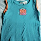 Girls Blue & Orange Embroidered Tank Shirt Size 5T