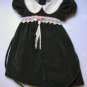 Girls Forest Green Velour and Lace Dress Size 5