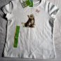 Girls New White Top with Kitten Size 6 6X
