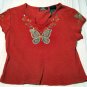 Girls Red Butterfly Top Size 6