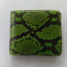 Genuine Python Snakeskin Leather Men's Bifold Wallet - Green
