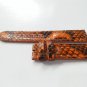 Genuine Python Leather Watch Strap. Handmade Orange Python Watch Strap