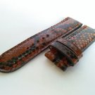 Genuine Python Leather Watch Strap. Handmade Brown Python Watch Strap