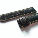 Genuine Lizard Leather Watch Strap. Handmade Black Lizard Skin Watch Strap
