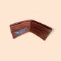 Genuine Python Snakeskin Leather Men's Bifold Wallet - Brown