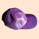 Genuine Lizard Skin Hat. Leather Baseball Hat - Purple