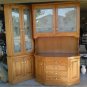 Custom Made Solid Oak Display Cabinet & China Hutch Etched Glass 84"h