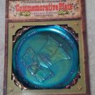 American Bicentennial Commemorative Plate Collector Edition Blue Carnival Glass
