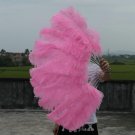 single layer Pink Ostrich Feather Fan Burlesque friend 25"x45"