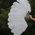 single layer White Ostrich Feather Fan Burlesque friend 25"x45"