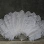 single layer White Ostrich Feather Fan Burlesque friend 25"x45"