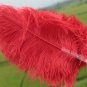 single layer Red Ostrich Feather Fan Burlesque friend 25"x45"