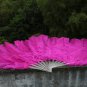 single layer Hotpink Ostrich Feather Fan Burlesque friend 25"x45"