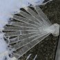 A pair White Single-layer Ostrich Feather fan 24"x41" burlesque dancer