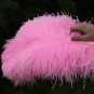 A pair Pink Single-layer Ostrich Feather fan 24"x41" burlesque dancer
