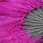 Hotpink Double Layers Large Ostrich Feather Fan Burlesque dancer friends 30"x 54"