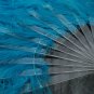 Blue Double Layers Large  Ostrich Feather Fan Burlesque dancer friends 30"x 54"