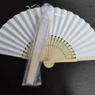 Free Shipping 20Pcs/Lot Plain White Paper Hand Fans for Wedding 21cm with Organza Gift Bag