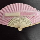Free Shipping 20Pcs/Lot Plain Pink Paper Hand Fans for Wedding 21cm with Organza Gift Bag