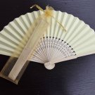 Free Shipping 20Pcs/Lot Plain Yellow Paper Hand Fans for Wedding 21cm with Organza Gift Bag