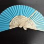 Free Shipping 20Pcs/Lot Plain Blue Paper Hand Fans for Wedding 21cm with Organza Gift Bag
