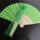 Free Shipping 20Pcs/Lot Plain Green Paper Hand Fans for Wedding 21cm with Organza Gift Bag