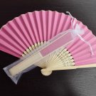 Free Shipping 20Pcs/Lot Plain Hotpink Paper Hand Fans for Wedding 21cm with Organza Gift Bag